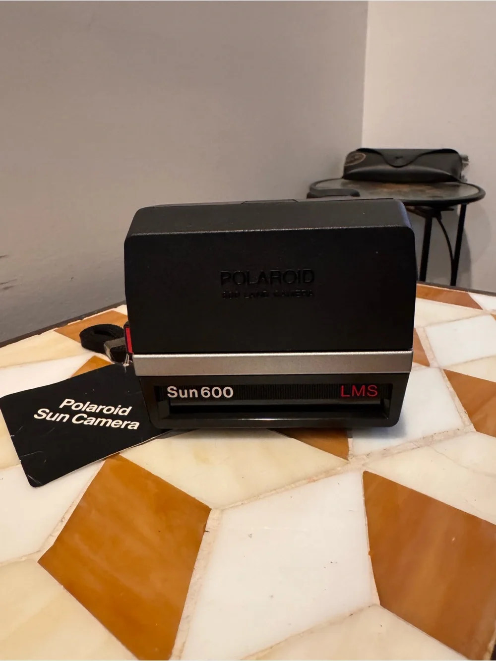 Polaroid Sun 600 LMS Instant Camera - Black and Silver